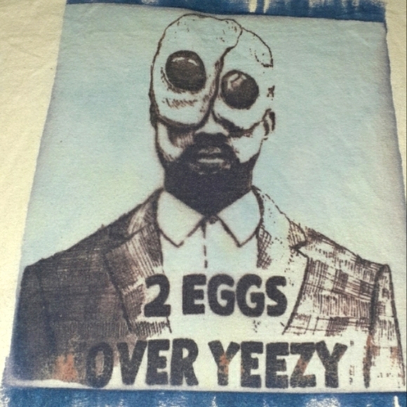 Kanye West 2 Eggs Over Yeezy Shirt Yeezus Rap Hip Hop Ladies Tee Vintage - Picture 1 of 5